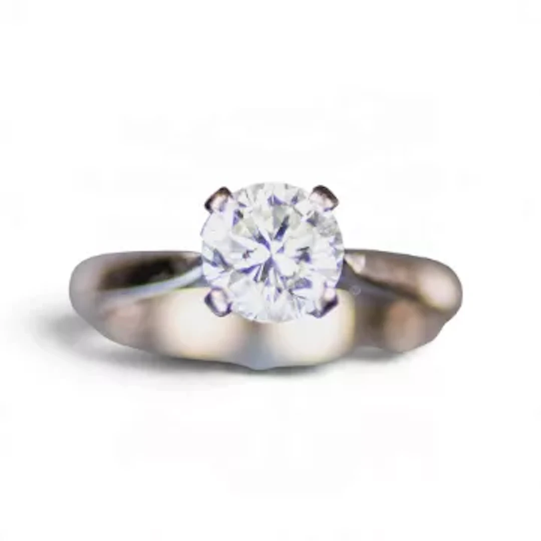 18ct white gold diamond solitaire ring, diamond approx. 1.25ct, size N, 3.3g.