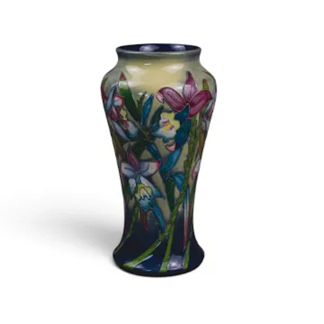 A Moorcroft limited edition vase in the Arundina design by Nicola