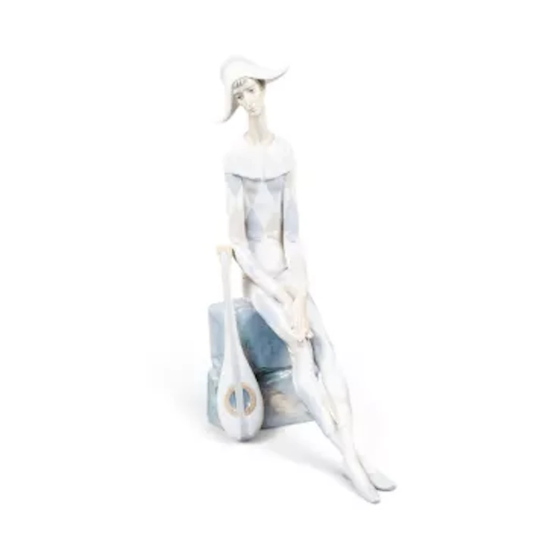 Lladro porcelain figure 'Sad Harlequin' model no.4558, h.36cm