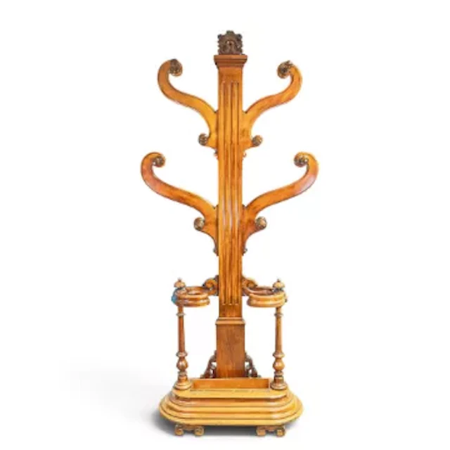A Victorian mahogany hall stand, featuring carved decoration, h.227cm