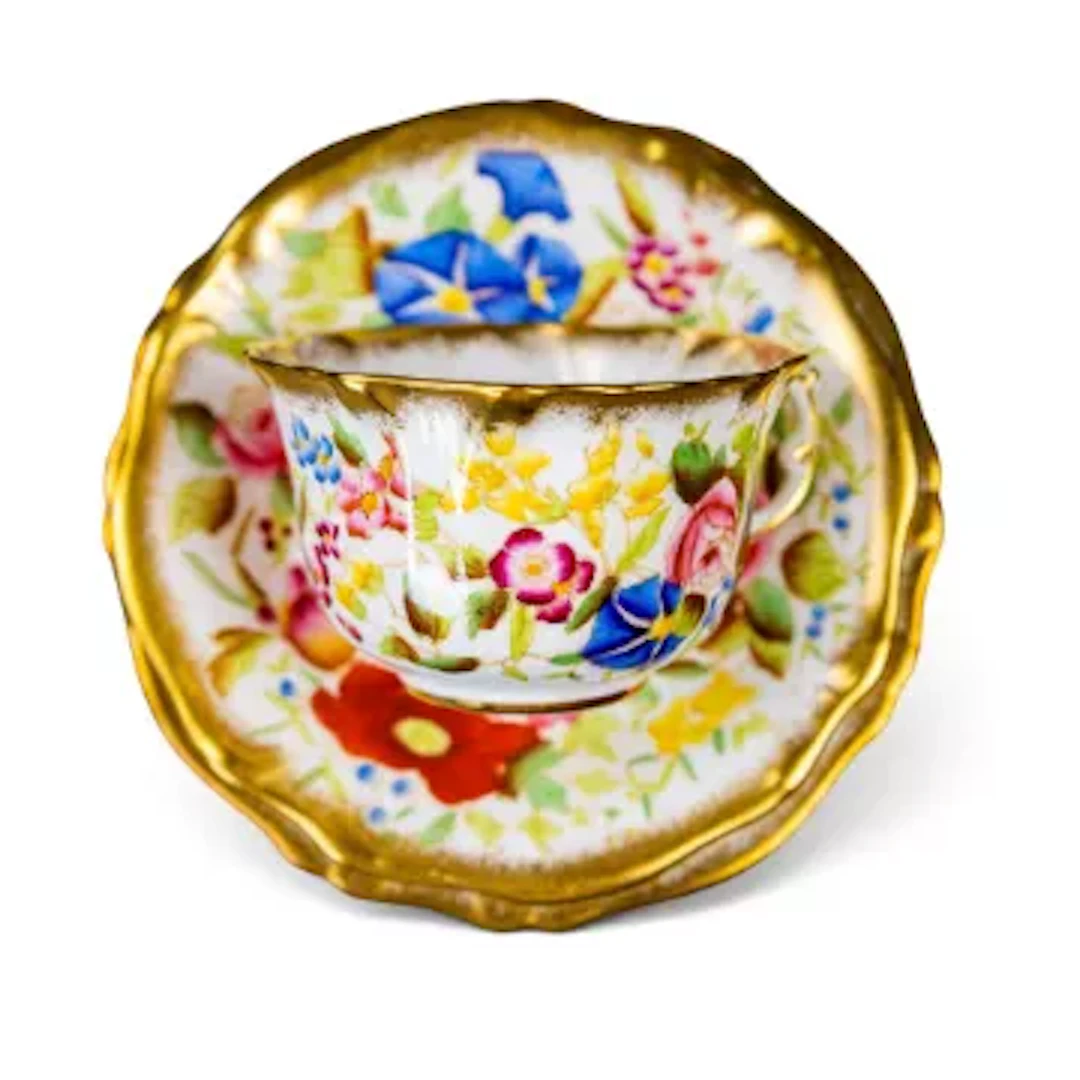 Hammersley 'Queen Anne' part tea set to include - four tea cups, five
