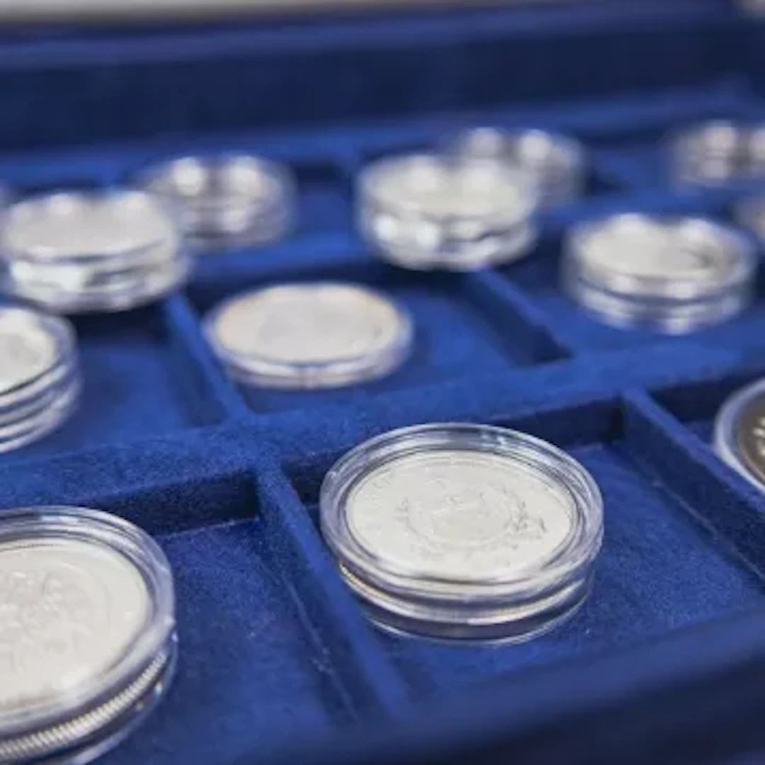 14 x proof silver coins with certificates. 13 are 16g, the other larger