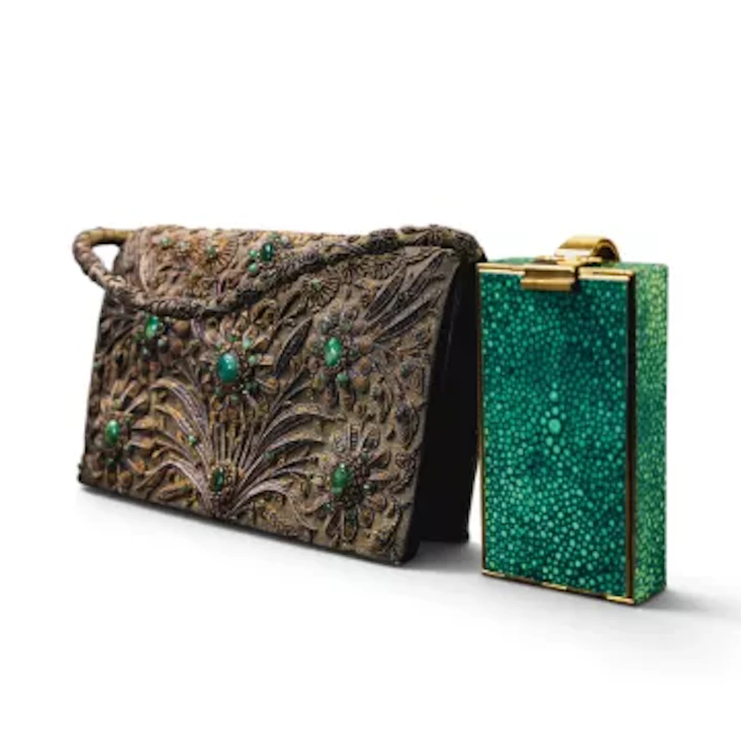 An Art Deco style Shagreen combination compact/ cigarette case and