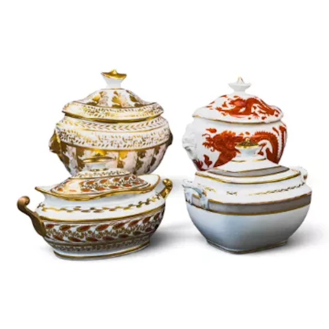 Four English porcelain sucriers and covers, c19th century, by various