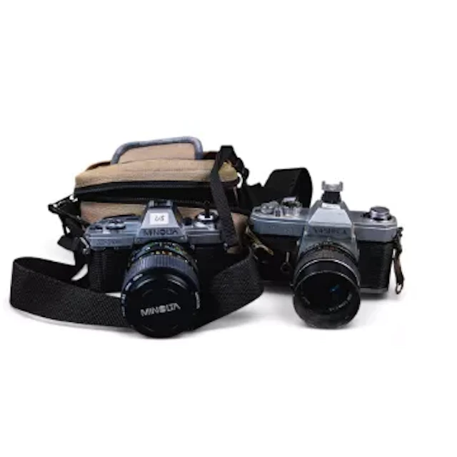 Minolta X-300 SLR camera with 35-70mm f/3.5 lens and bag, together