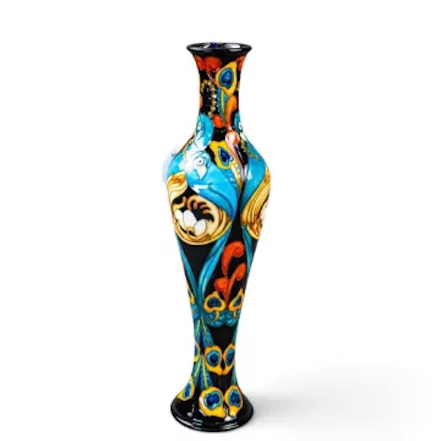 A Moorcroft limited edition vase in the Proud as Peacocks design by