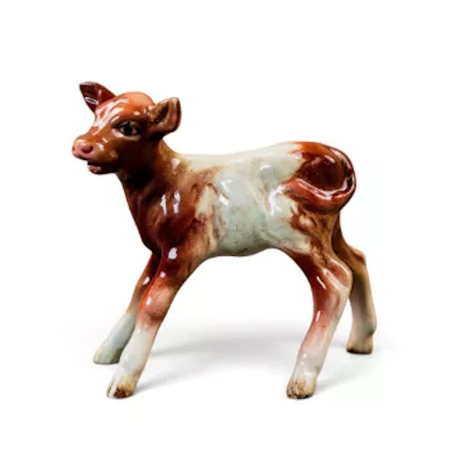 Beswick early roan Hereford calf, model 901A with mouth open, h.9.5cm.