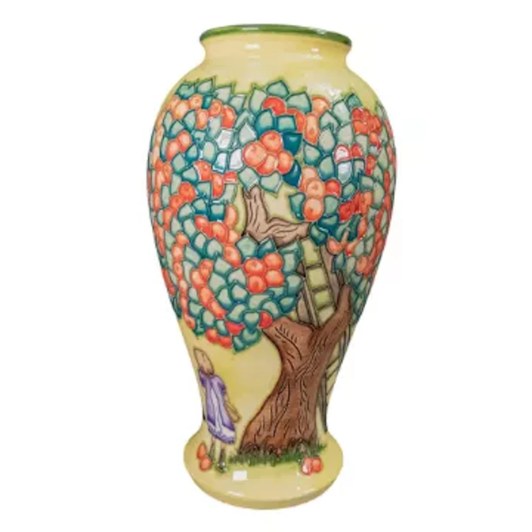Moorcroft large vase in Apple Tree design, collectors open weekend