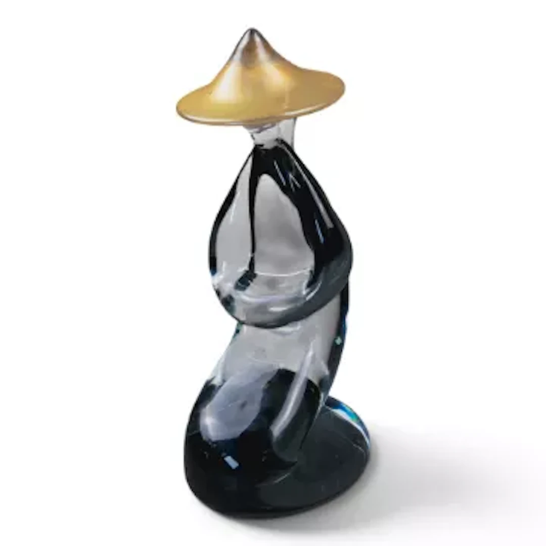 A Murano glass Asian figure by Renato Anatra, a sitting figure with