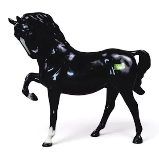 Rare Beswick Head Tucked horse in black gloss. Model 1549 in first
