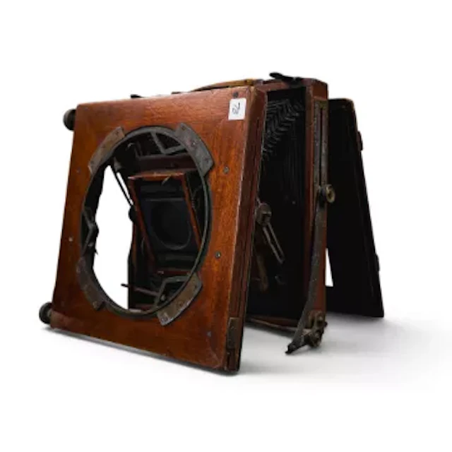 Late 19th/early 20th century British mahogany and brass folding field