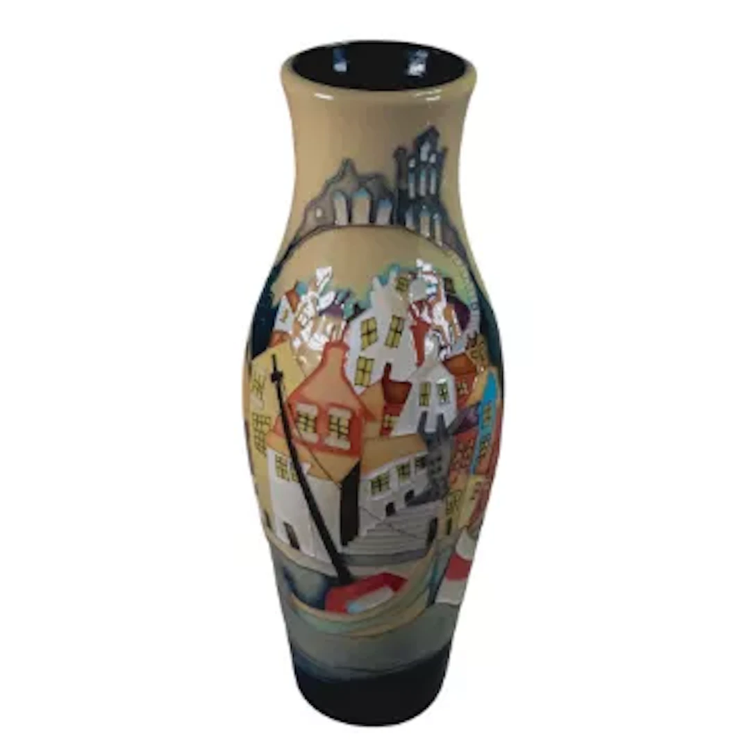 Moorcroft trial vase Whitby Harbour, dated 2018, h.25.5cm.