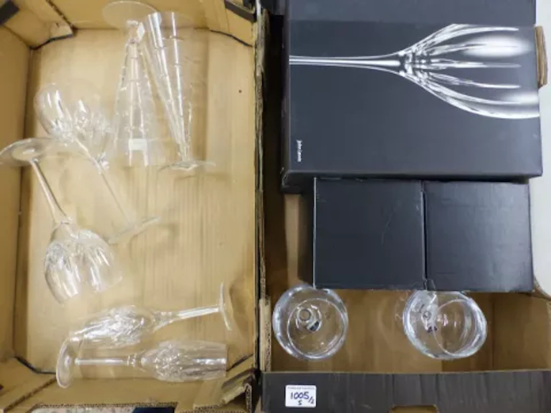 Waterford Crystal glasses, including three different pairs, a boxed