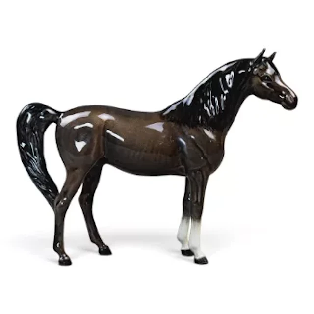 Beswick Arab Xayal in charcoal grey with exceptional detail. Model 1265. h.15cm