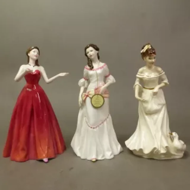 Royal Doulton figurines, Country Girl HN3856, My Love HN4392 and Lauren
