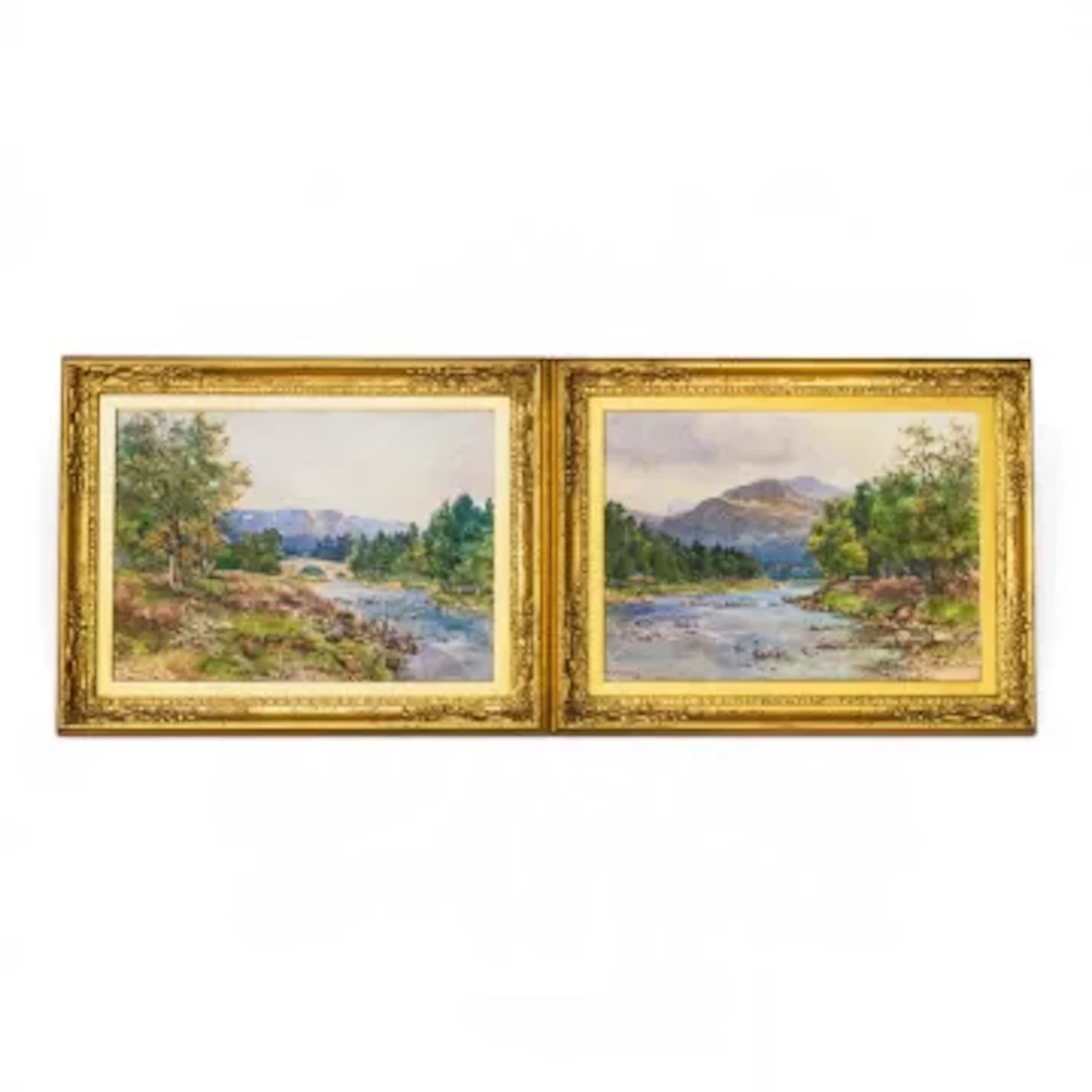 Benjamin John OTTEWELL (1847-1937) a pair of watercolours, river