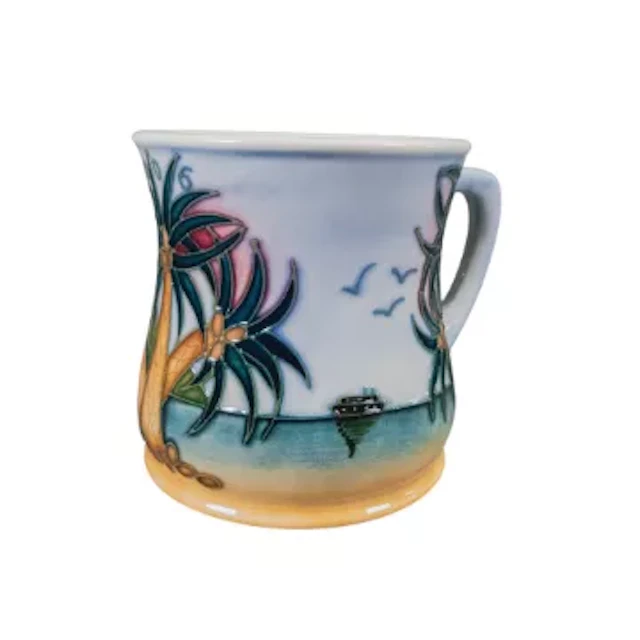 Moorcroft mug with Tropical Beach design by Marie Penkethman for the