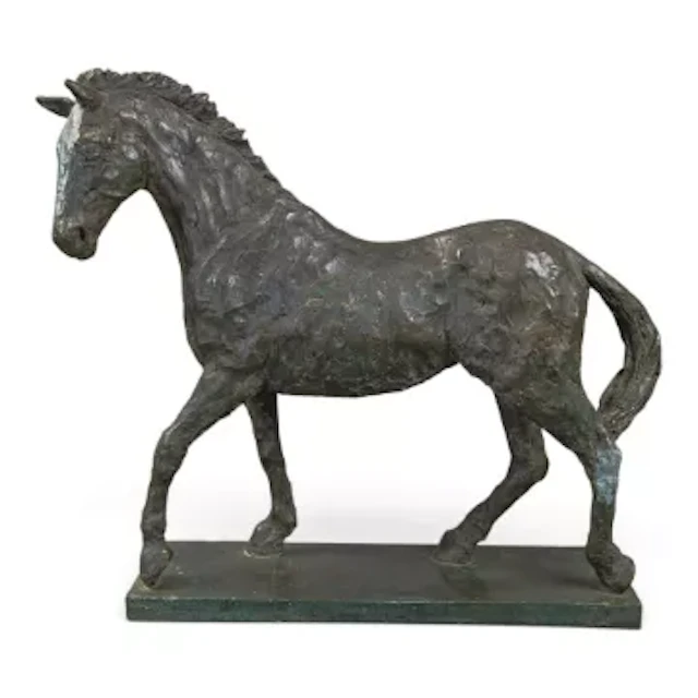 Rodney Munday's' Old Horse' sculpture 1990's resin bronze style horse.
