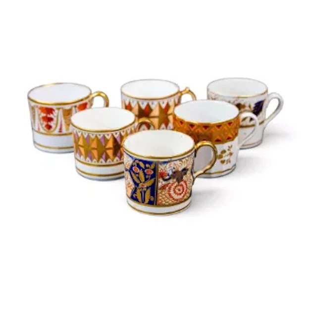 A group of six English porcelain coffee cans, all 19th century, by