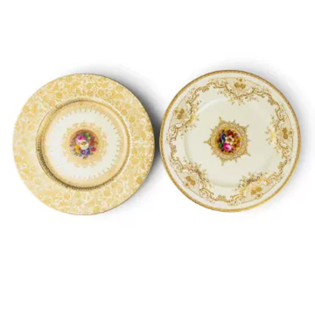 George Jones & Son Crescent China gilded cabinet plates, each with