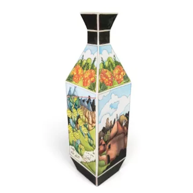 Moorcroft Oast House vase 96/16, L/E 8/10. Designer Vicky Lovatt