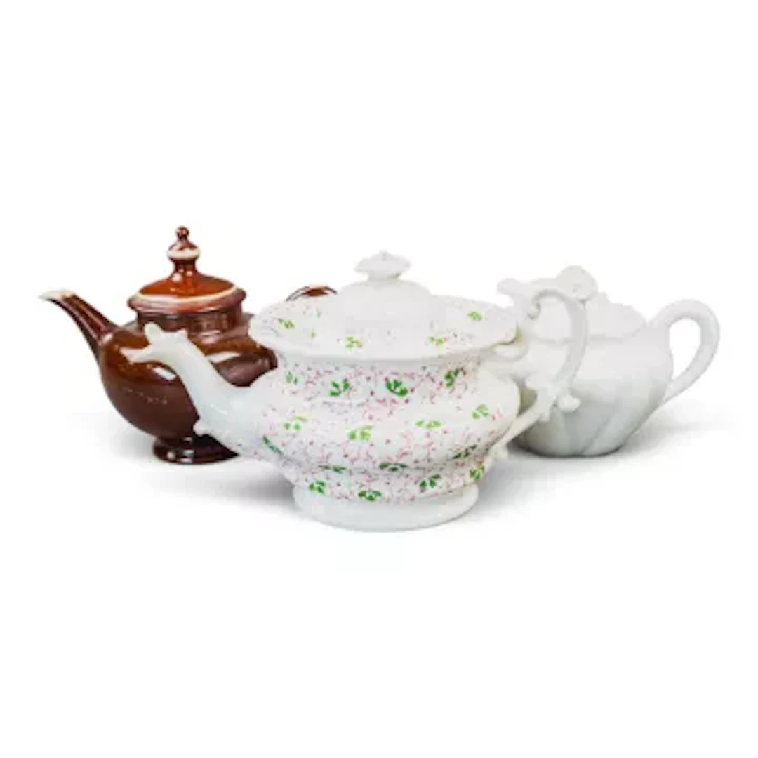 A group of 19th century cream wear and English porcelain pieces to