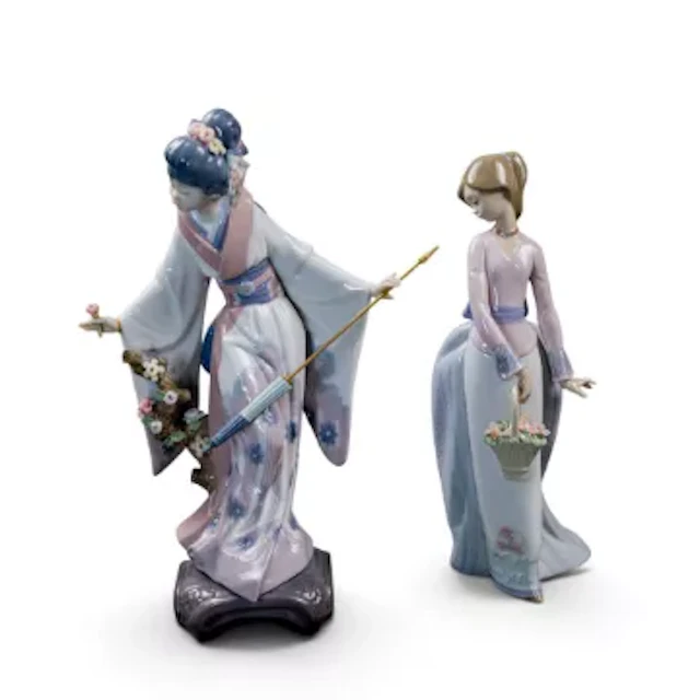 Two Lladro figures, to include 'Basket of Love', model no.7622 & 'Teruko'