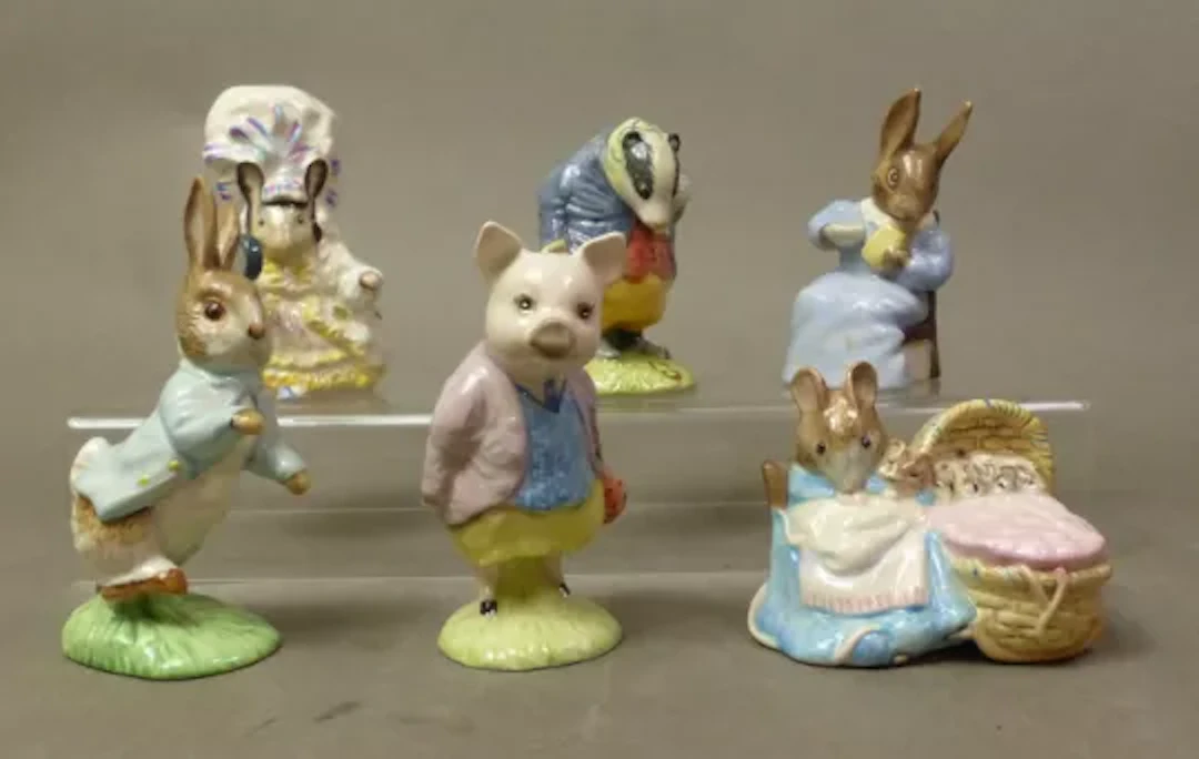 Royal Albert Beatrix Potter figures, Tommy Brock, Cottontail, Peter