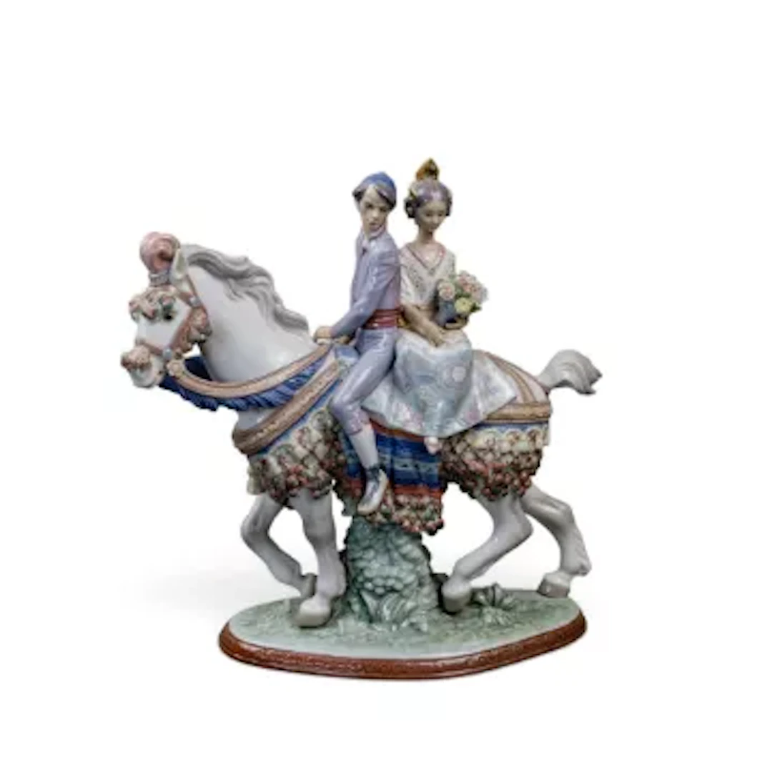 A Lladro limited edition Prestige figure 'Valencian Couple on Horse'