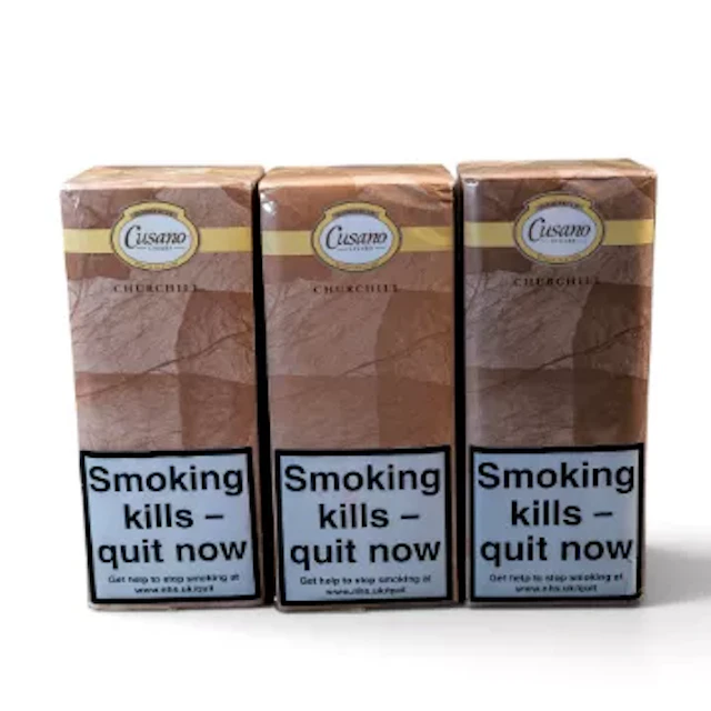 Cussano Dominican Cigars, Churchill, three sealed packs of sixteen
