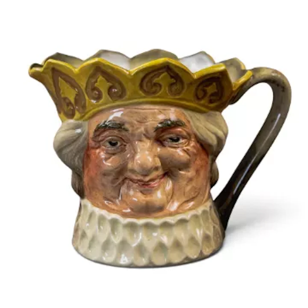 Royal Doulton large character jug yellow crown Old King Cole D6036, h.14.5cm.