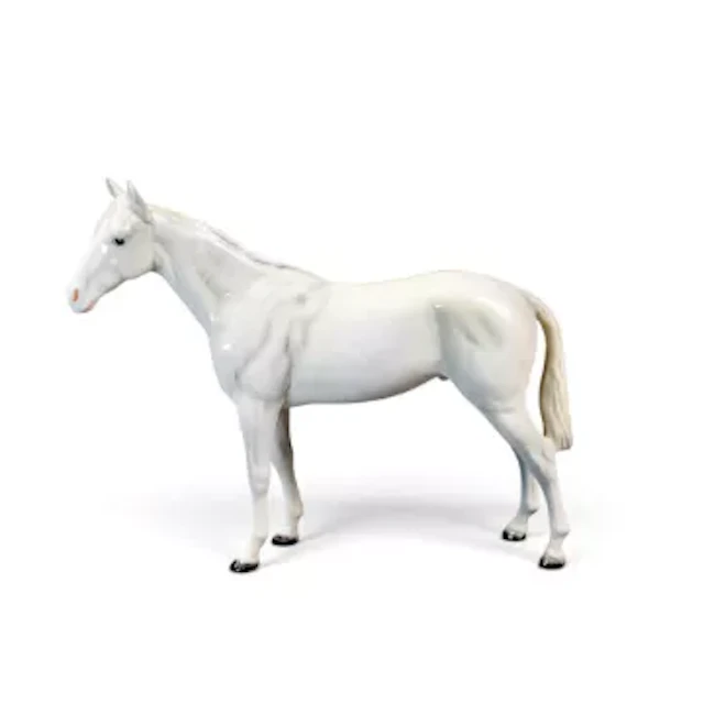 A rare Beswick racehorse, Bois Roussel, in painted white gloss, model