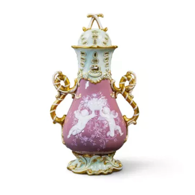 A late 19th Century Minton Pate-Sur-Pate two handled lidded urn vase