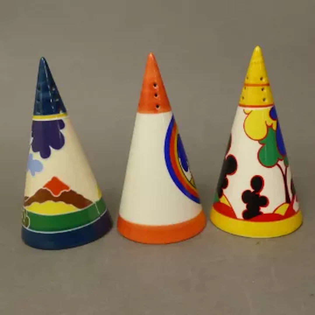 Moorland Pottery Chelsea Works Art Deco style sugar sifters, in the