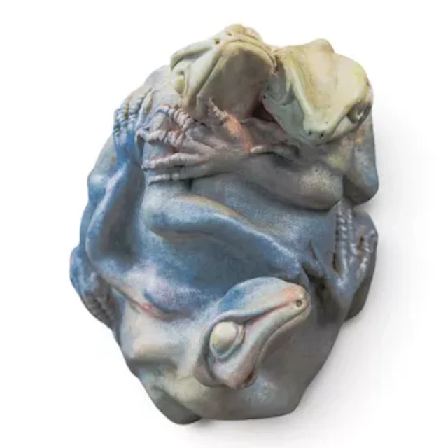 A ceramic sculpture by studio potter Ruth Barrett Danes, featuring