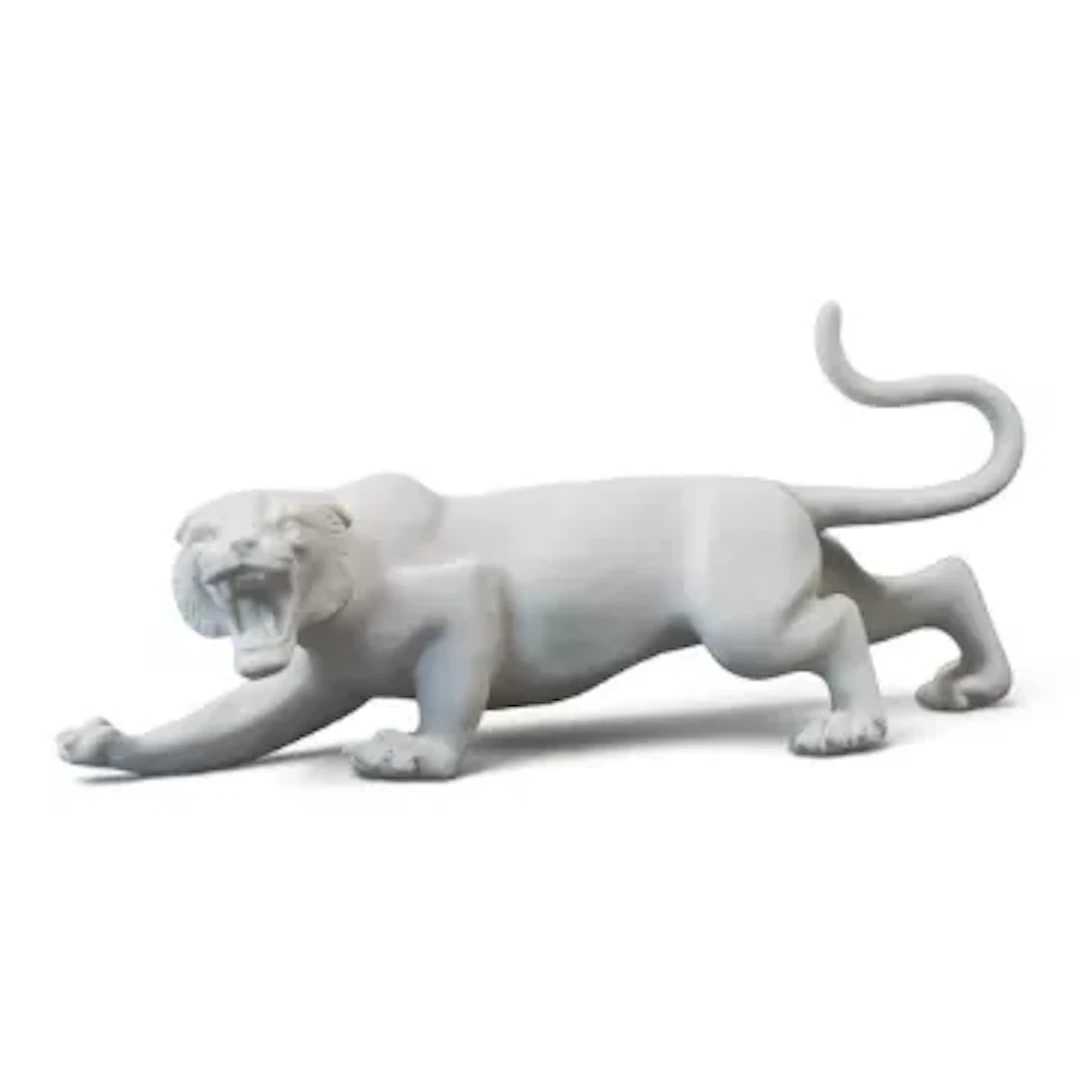 A rare Wedgwood white Jasper model of a leopard, circa 2003. Barlaston