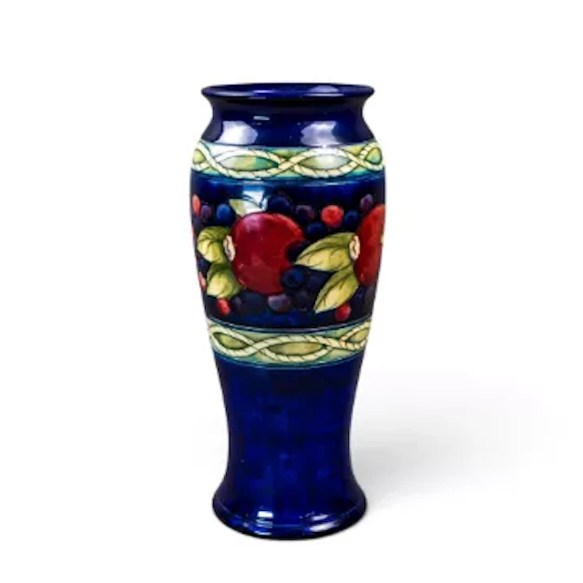 A banded Pomegranate pattern vase , designed by William Moorcroft