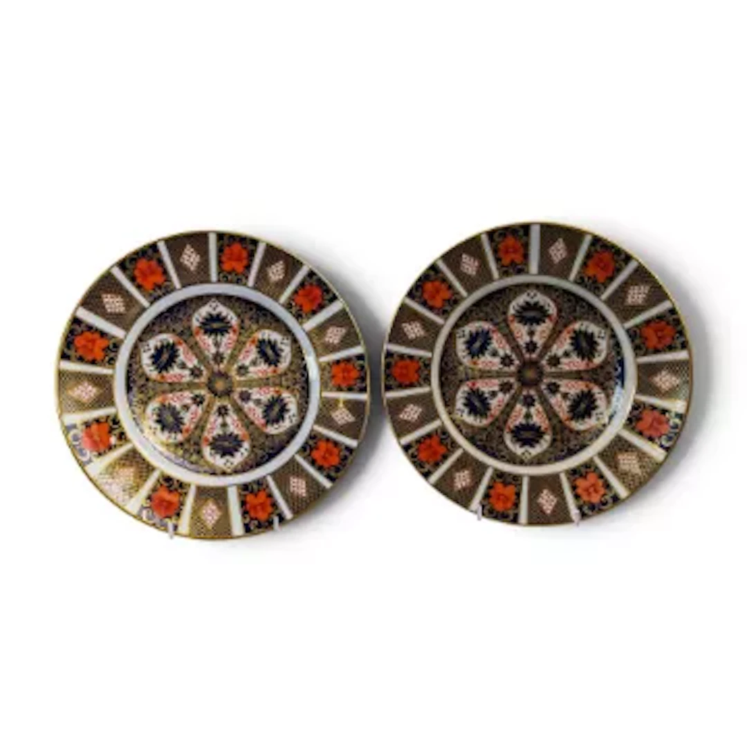 Royal Crown Derby, two dinner plates in the old Imari pattern 1128