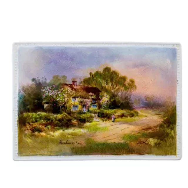 A Royal Doulton hand painted porcelain plaque. Titled Scene of Freshwater