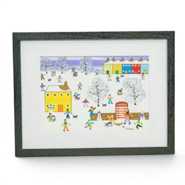 Gordon Barker (English Naïve school), 'Good to be out in the Snow'