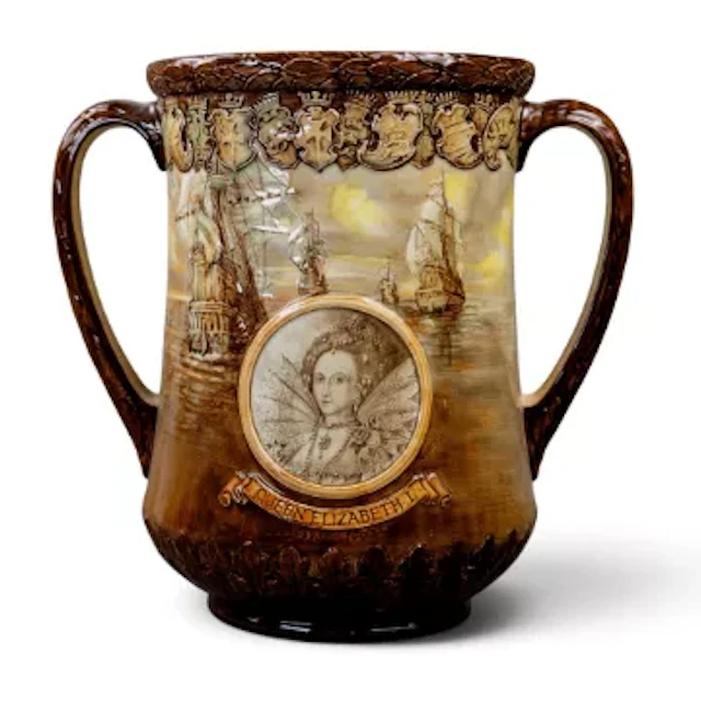 Royal Doulton twin handled loving cup Queen Elizabeth II, limited