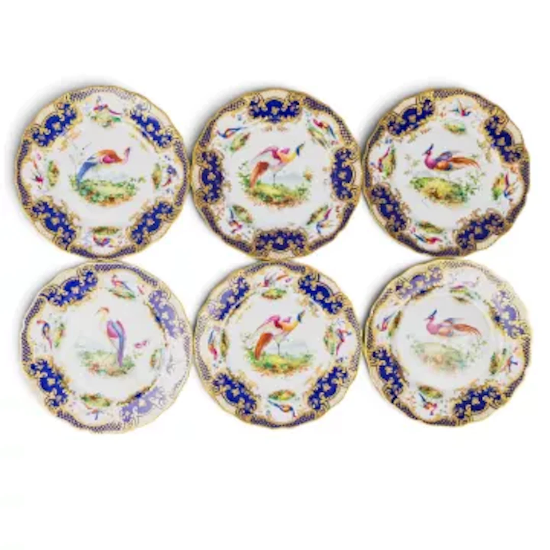 Early 20th century Royal Doulton group of six cabinet plates signed