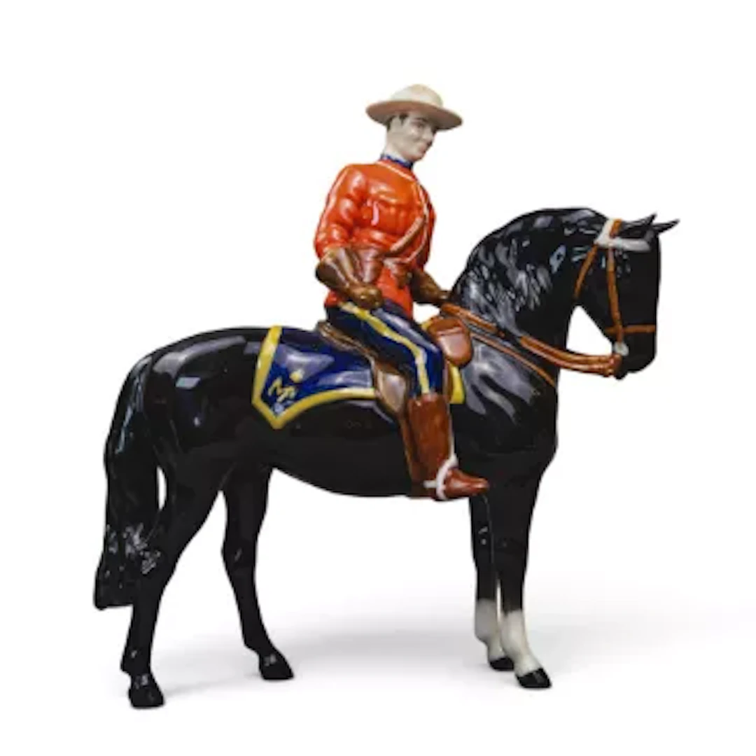 Beswick model of a Canadian Mountie on black horse, model 1375, h.21cm.