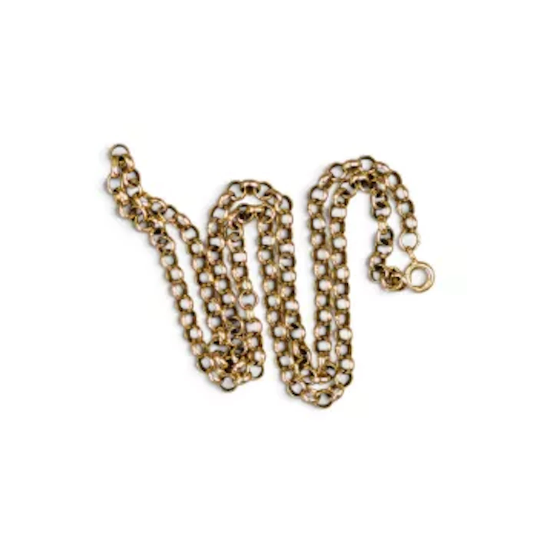 9ct gold belcher chain necklace, L.45cm, 8.8g.