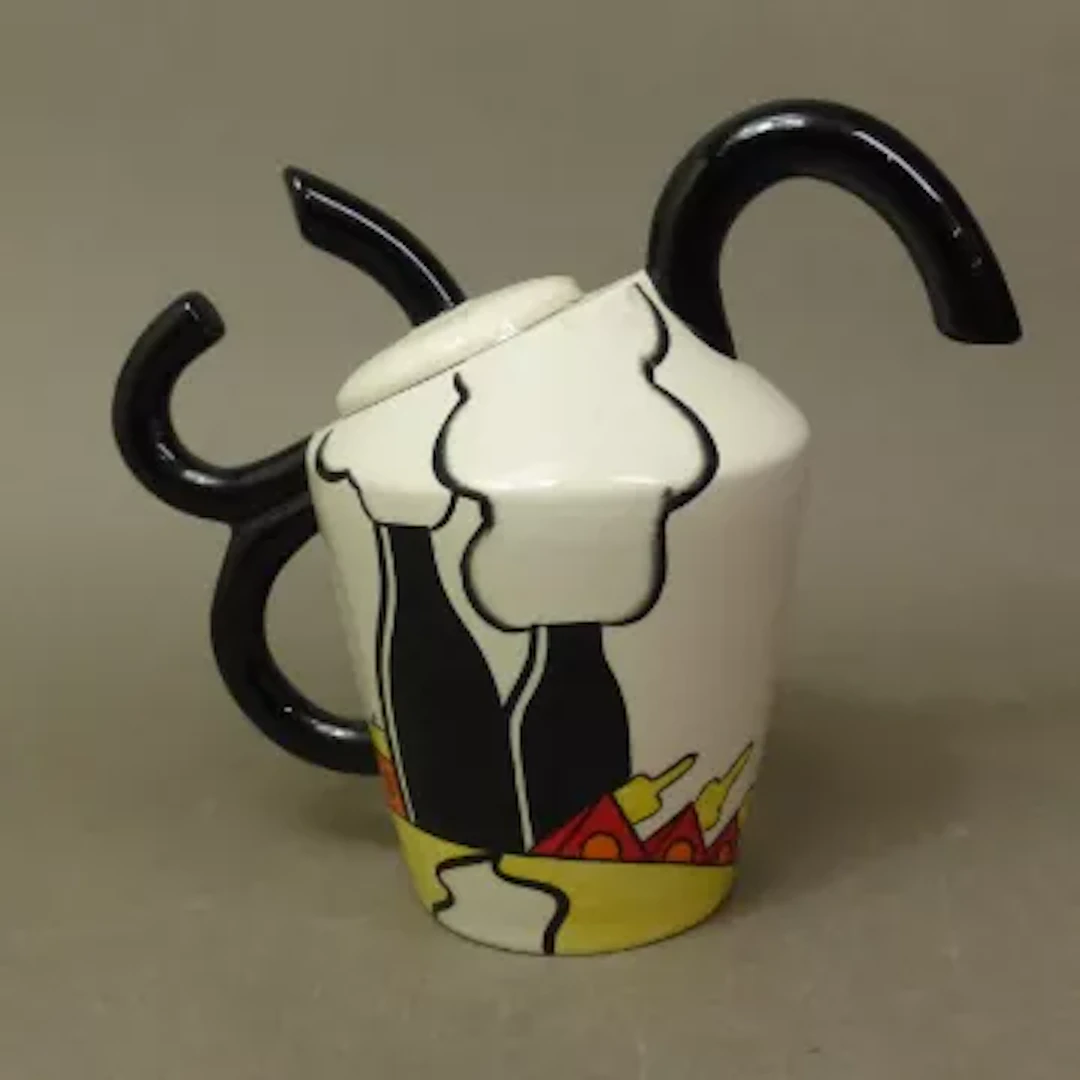Lorna Bailey Burslem pattern teapot, signed to base, height 19cm.