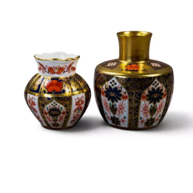 Royal Crown Derby, bulbous shaped vase, together with a Viola vase