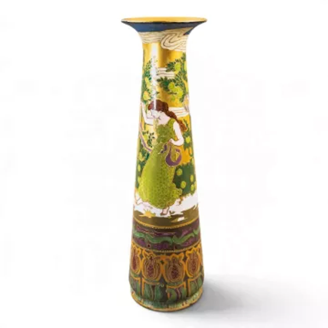 A late 19th century Royal Doulton Art Nouveau vase by Margaret Thompson