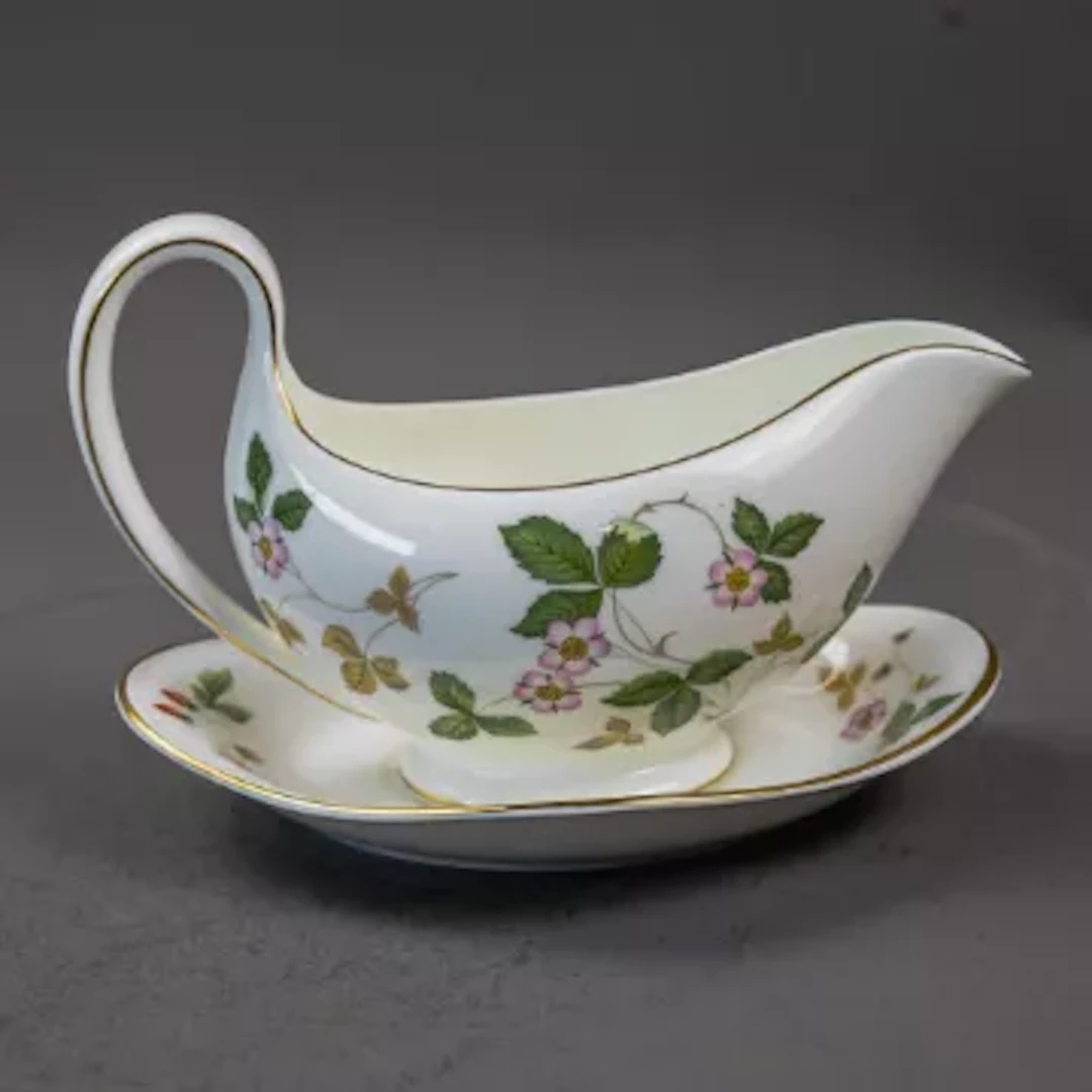 Wedgwood Wild Strawberry pattern tea and coffee ware items, teapot
