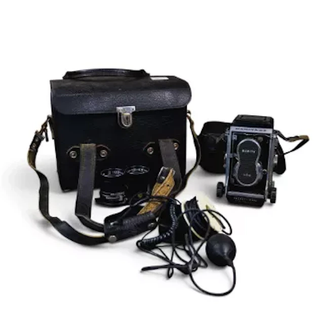 Mamiya C3 professional TLR camera with dual Mamiya-Sekor 80mm and