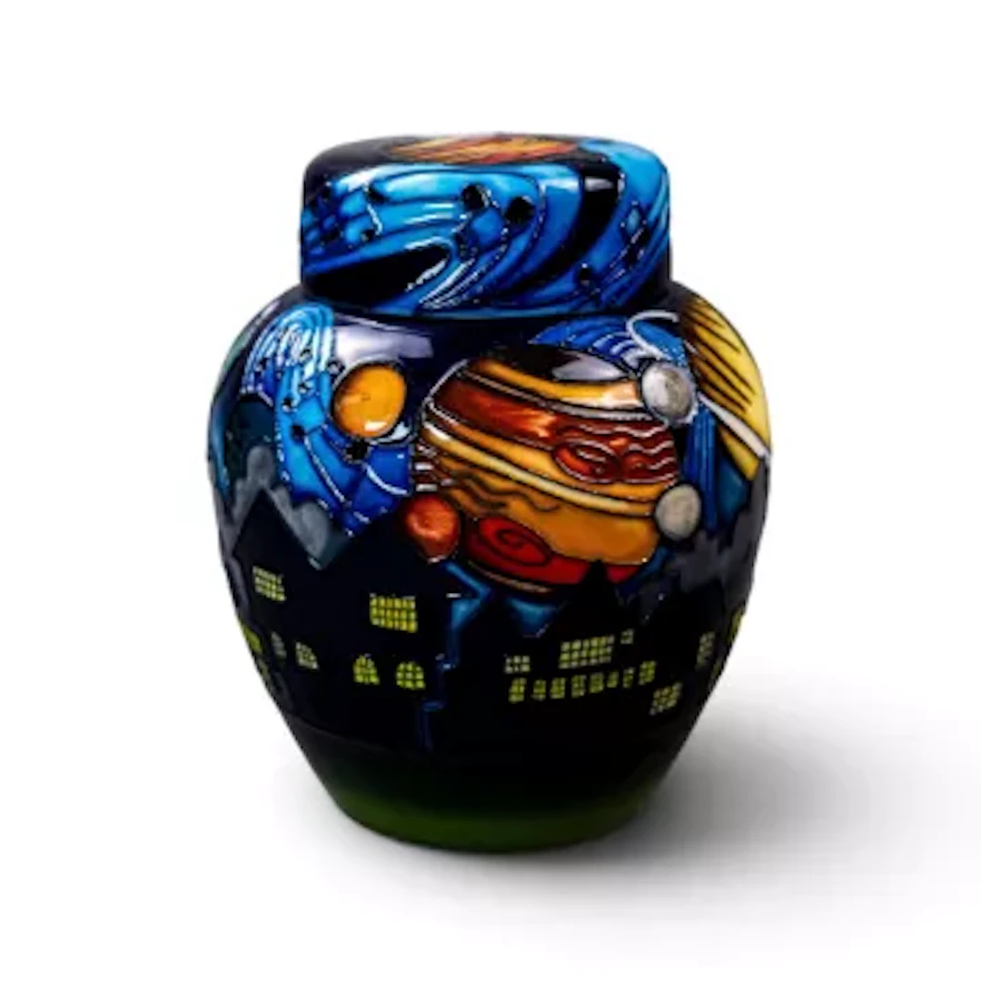 A Moorcroft limited edition ginger jar in the Music of the Planets